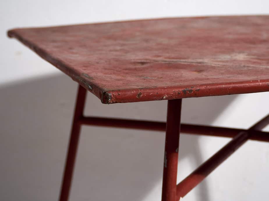 Mesa para exterior antigua de color rojo (c.1920) #13