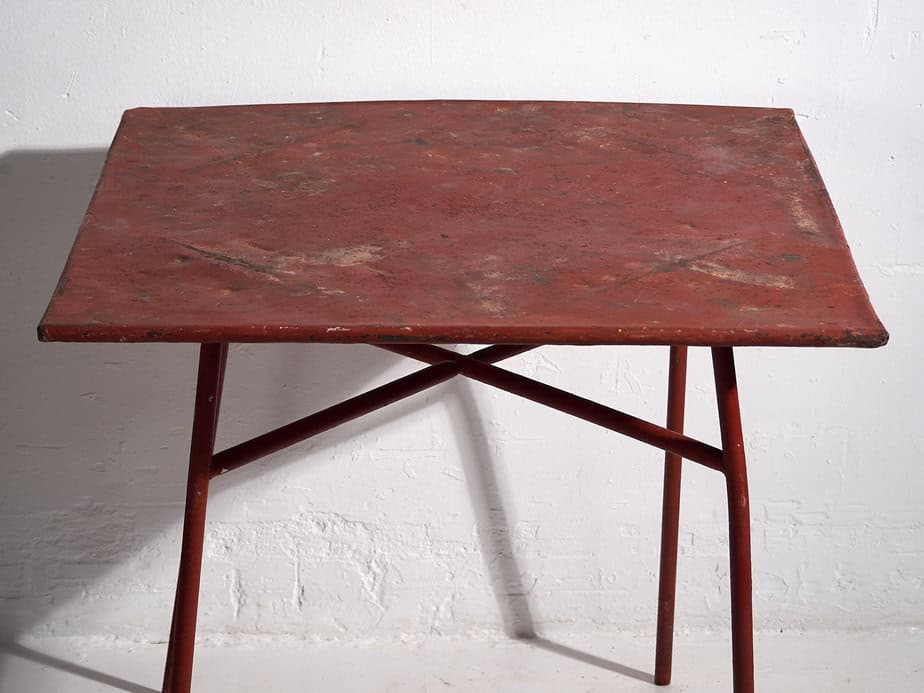 Mesa para exterior antigua de color rojo (c.1920) #13