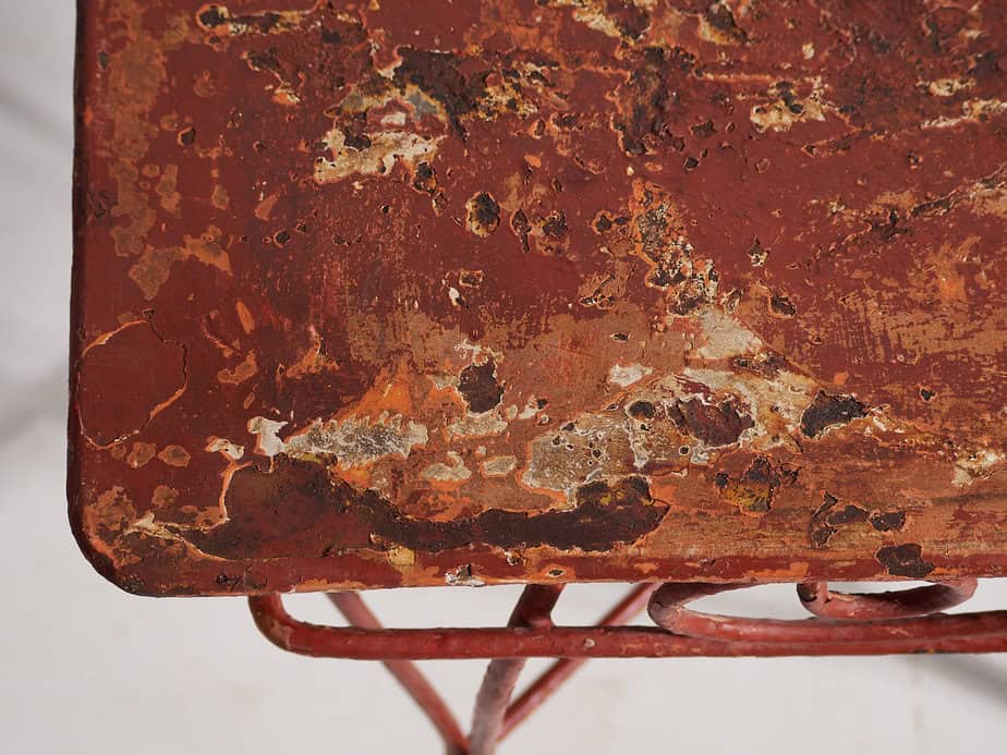 Mesa para terraza antigua de color rojo (c.1920) #21