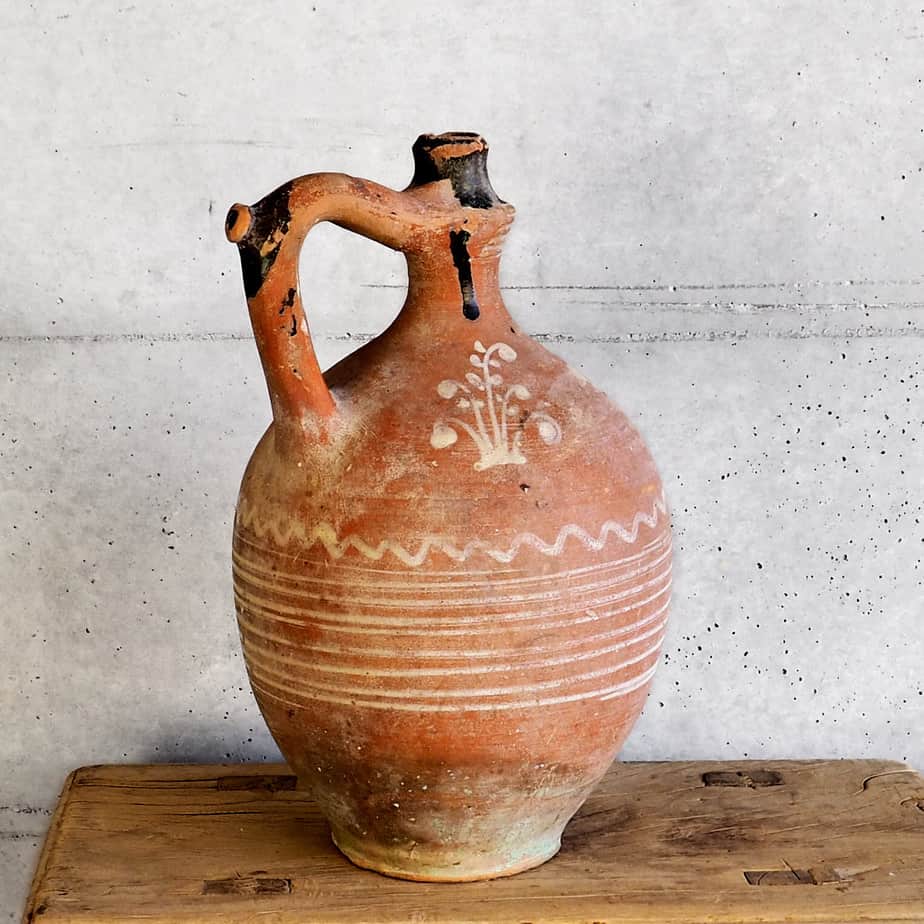 Vase décoratif ancien en céramique (Turquie, vers 1850)