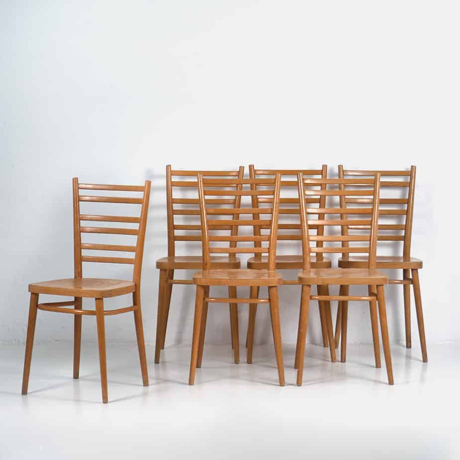 Vintage style dining chairs (c.1950). Set of 6 pieces #2