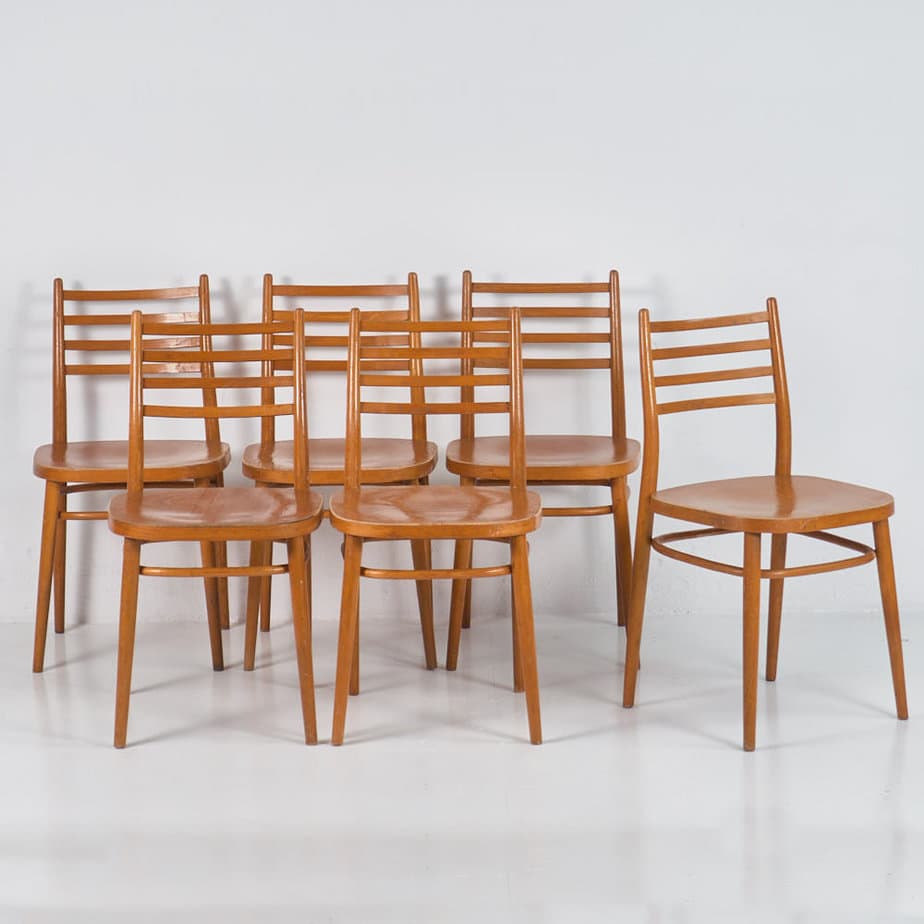 Retro style dining chairs (c.1900). Set of 6 pieces #1