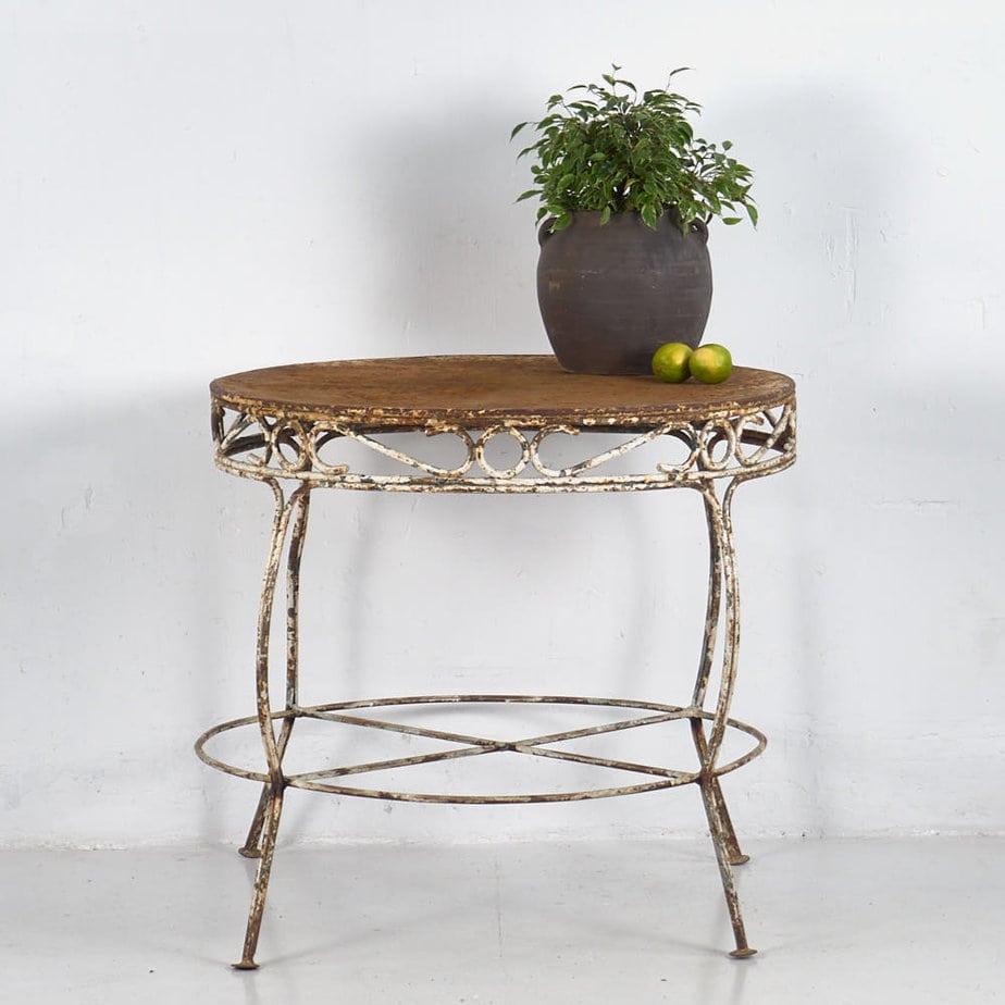 Ancienne table de jardin ronde (c.1920)