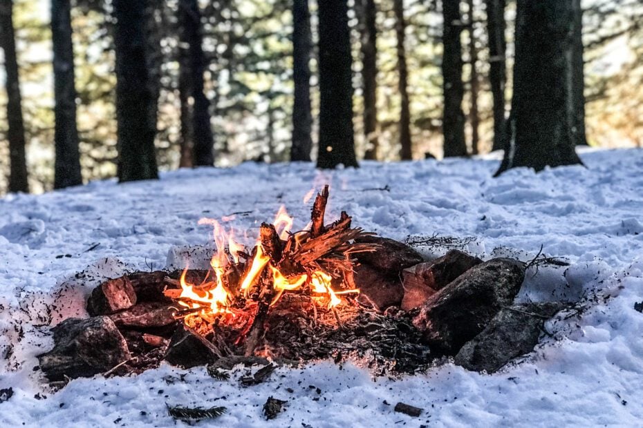 A small campfire on the Art Loeb Trail