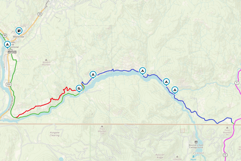 Pend-d'oreille motorcycle route map