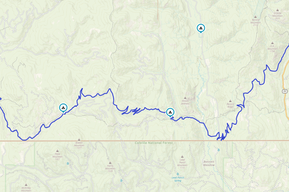 Old Cascade Highway Map