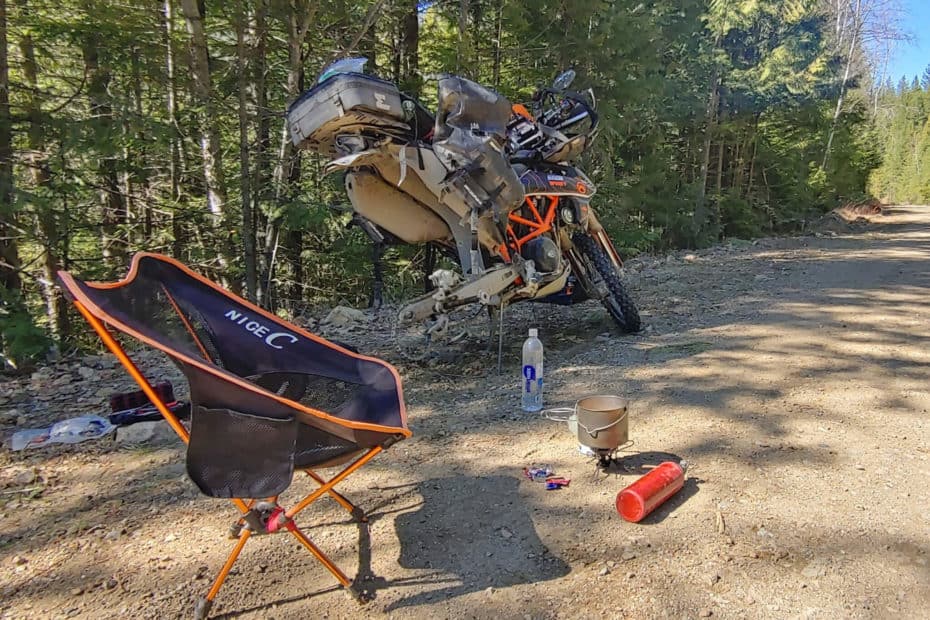 motorcycle repair on the side of the road