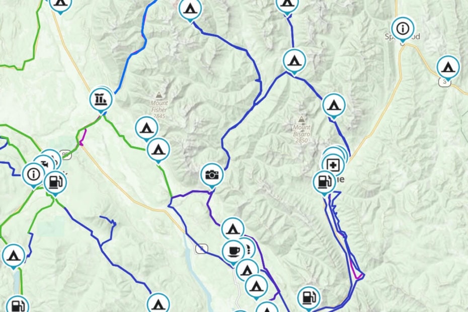 Fernie BC is a destination hub for cruiser ADV and dual sport motorcycle adventures to ride paved and gravel routes.