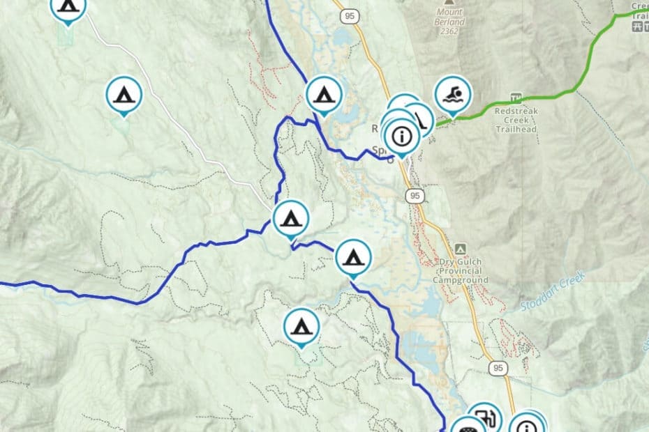 Map of Radium Motorcycle Routes