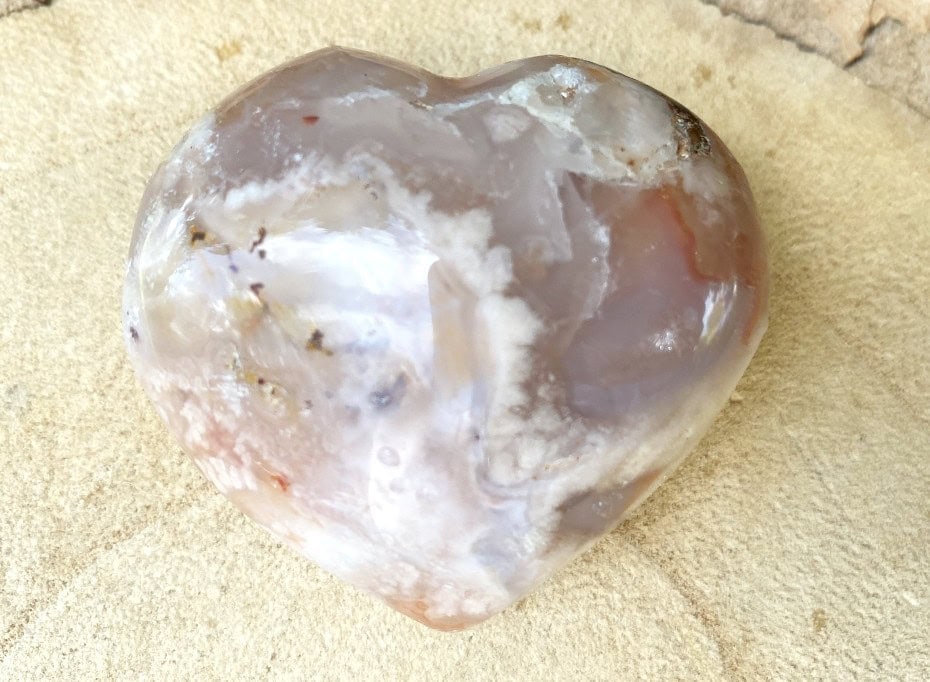 Spiral Crystals UK - Flower Agate Heart