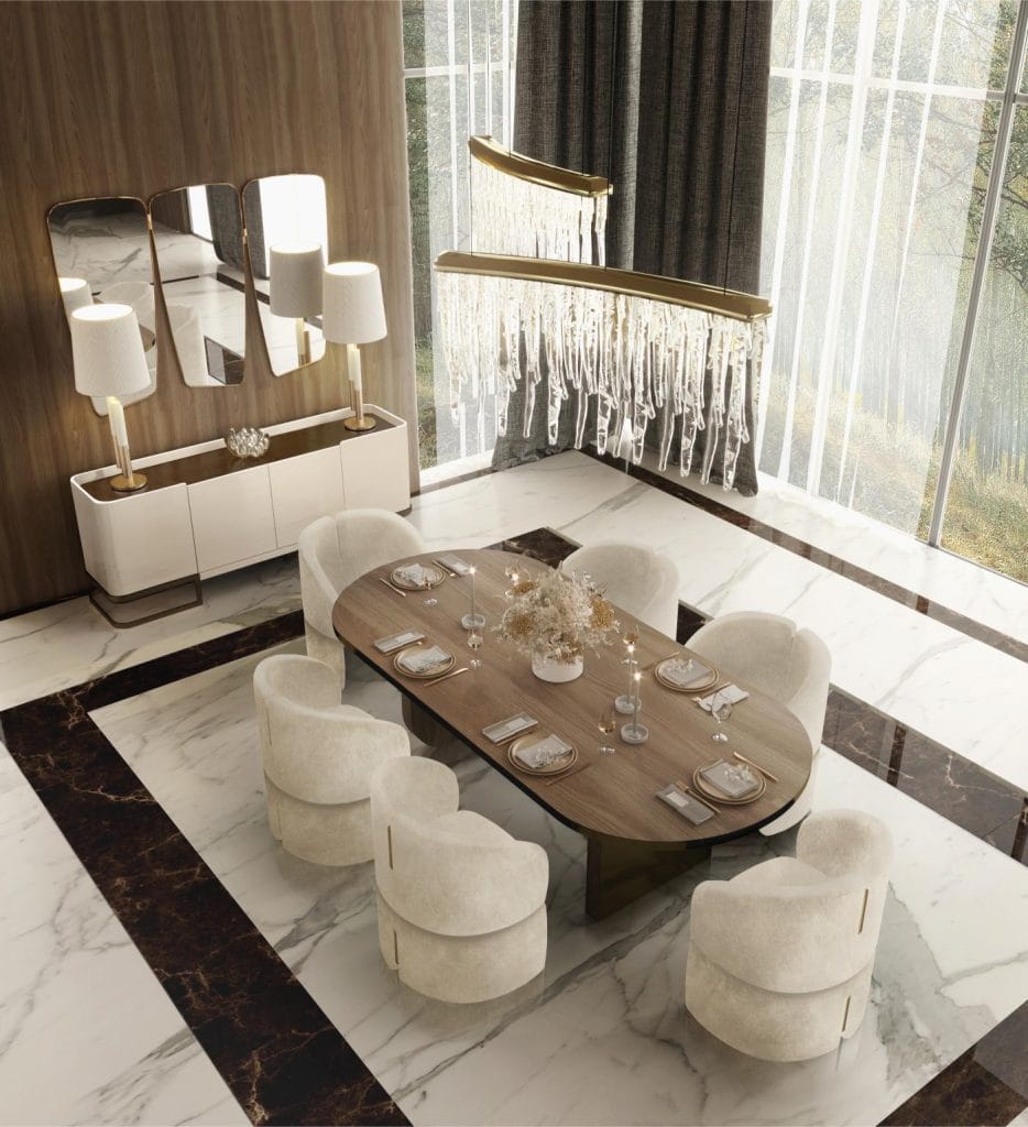15 refined dining rooms crafted for fine taste and aesthetic 15 Refined Dining Rooms Crafted for Fine Taste and Aesthetic CL 0524 Latte Isadora 934x1024