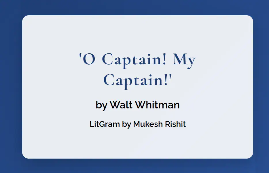 O Captain My Captain