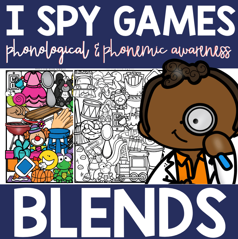 I Spy Printables Phonological Awareness (Beginning Blends) - NO PREP!