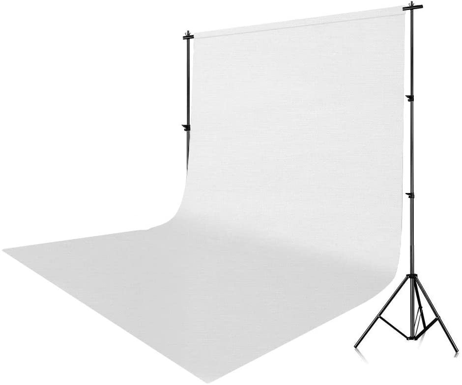 a backdrop stand for teleconferencing in a bedroom