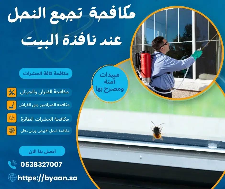 مكافحة تجمع النحل عند نافذة البيت