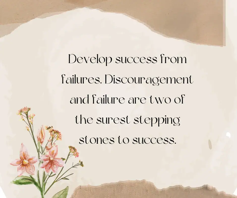 Dale Carnegie quote about success growing from failure