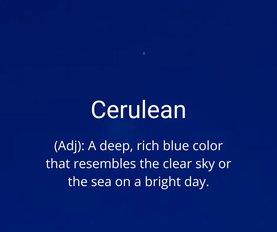 The word cerulean defined