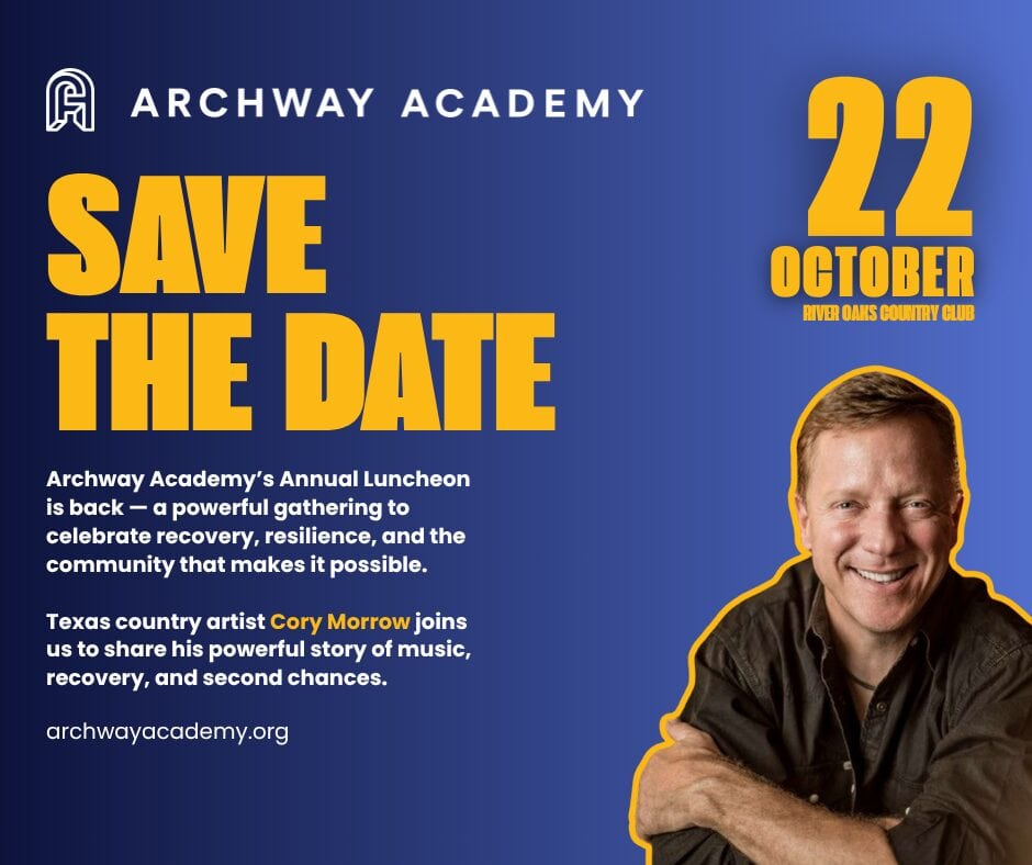 Cory Morrow at archway academy luncheon in houston