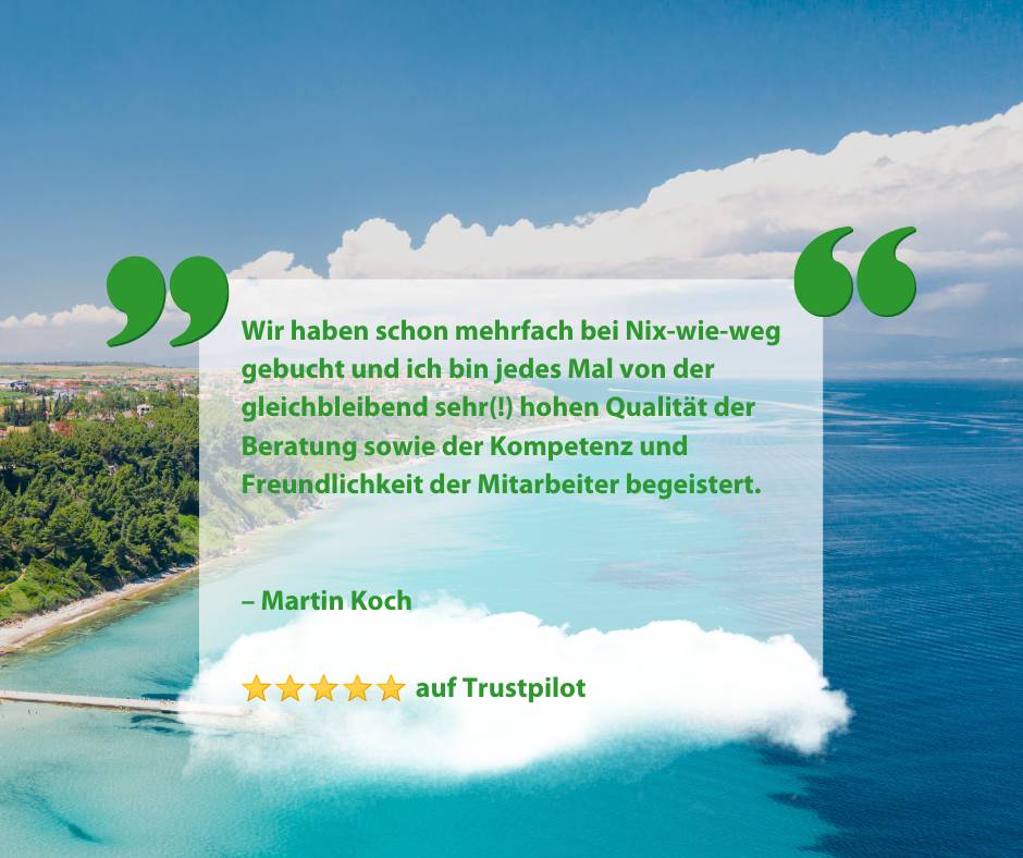 5-Sterne-Bewertung für Nix-wie-weg