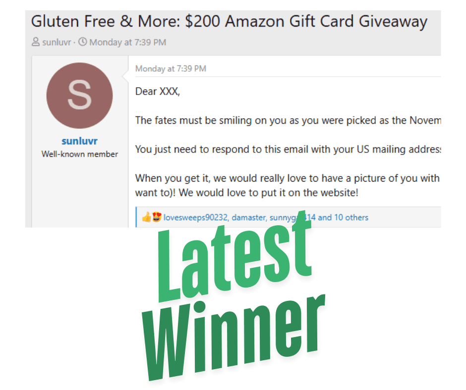 latest sweepstakes winner