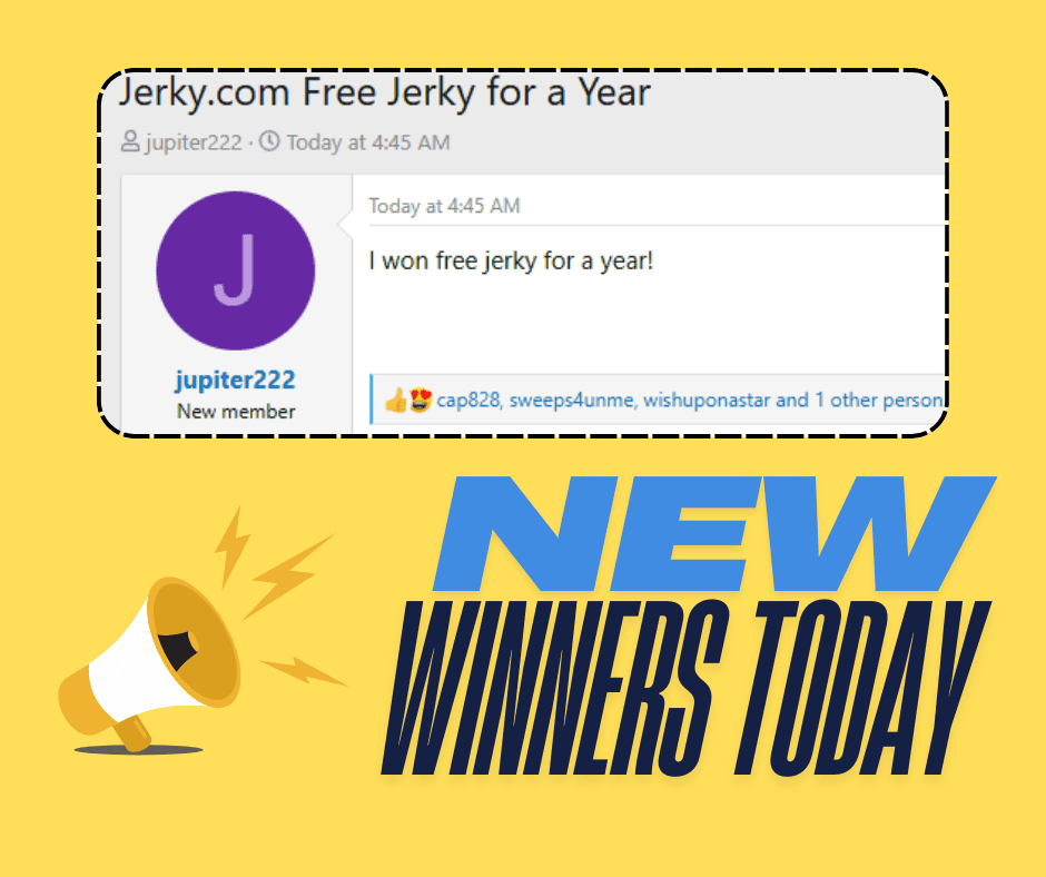 new sweepstakes winners