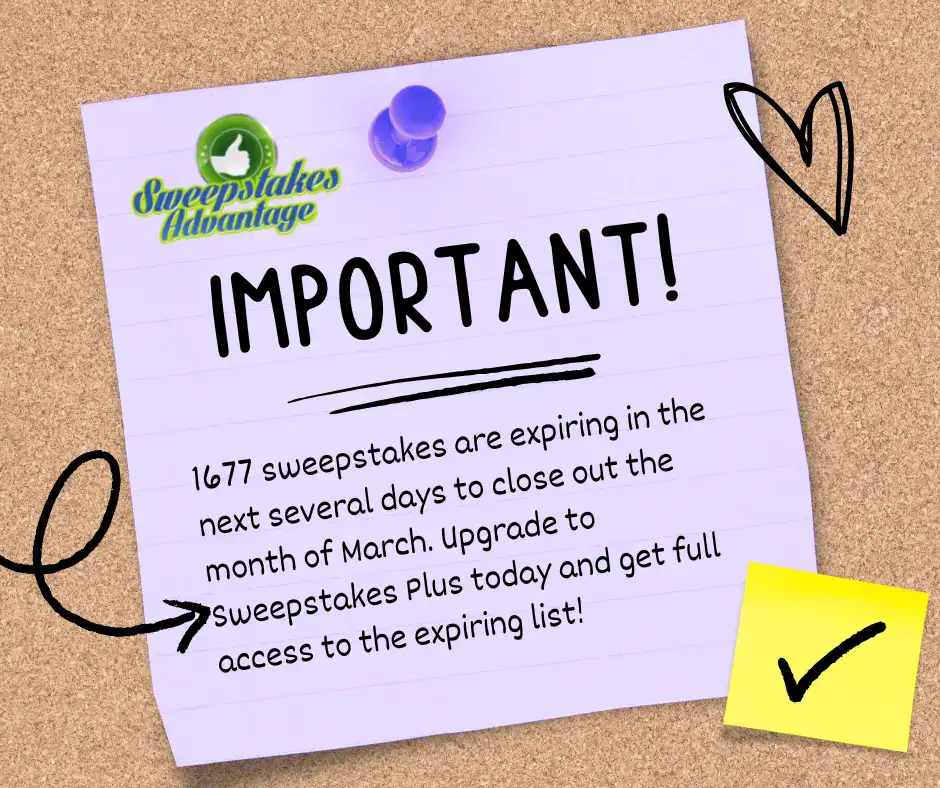 upgrade to Sweepstakes Plus in March