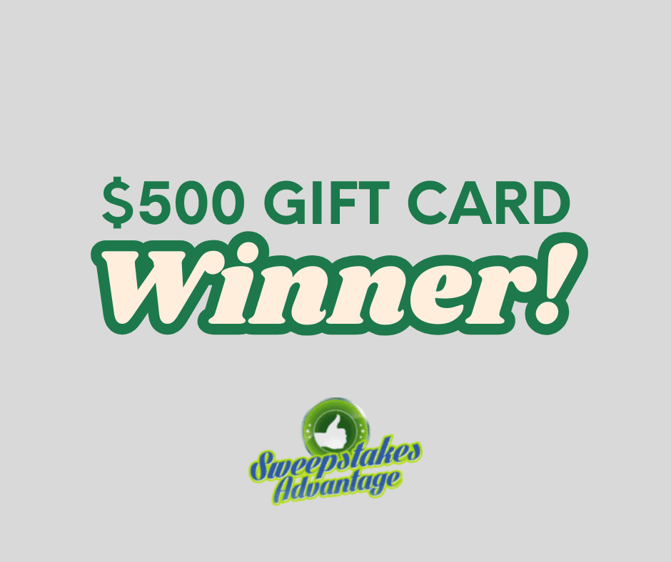 $500 gift card sweepstakes winner