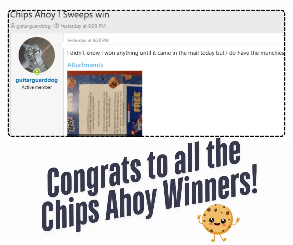 Chips Ahoy Sweepstakes Winners