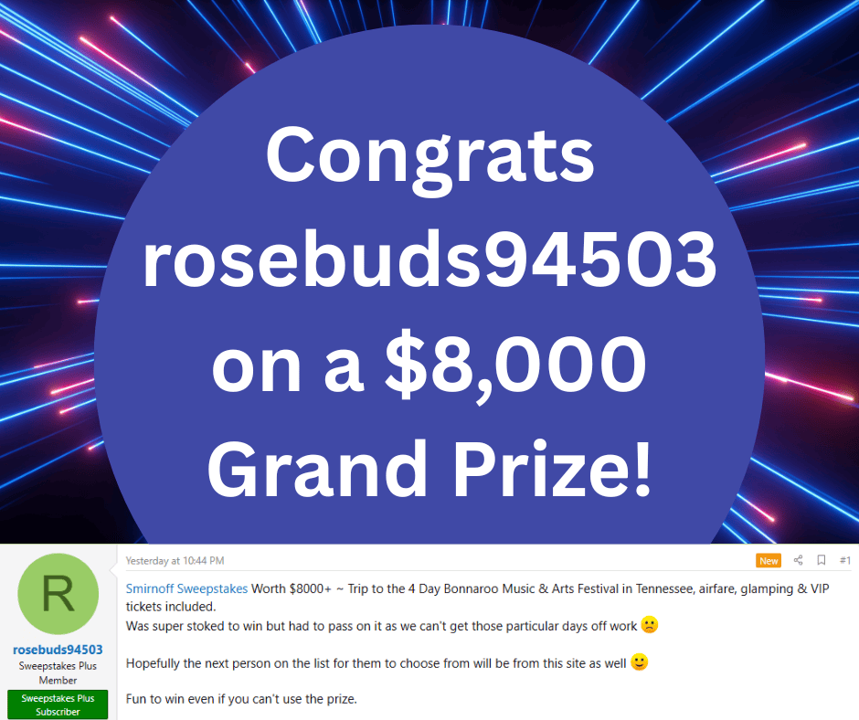 Grand Prize Sweepstakes Winner