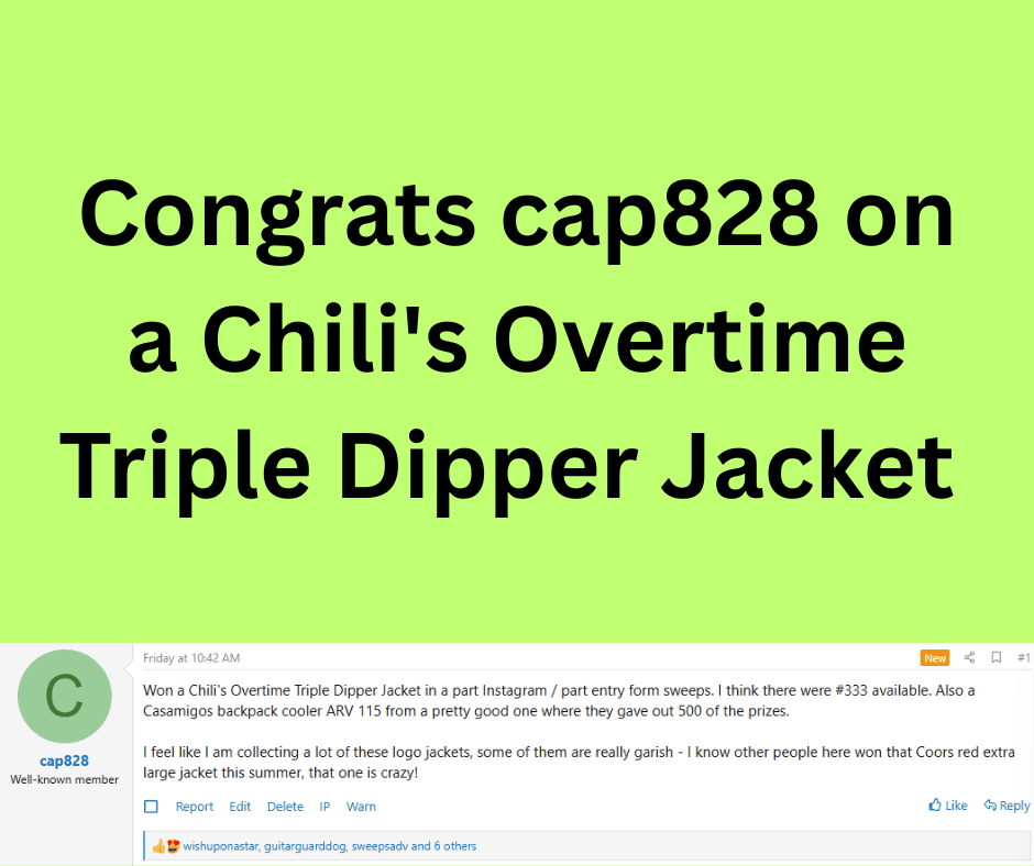 Jacket Sweepstakes Winner