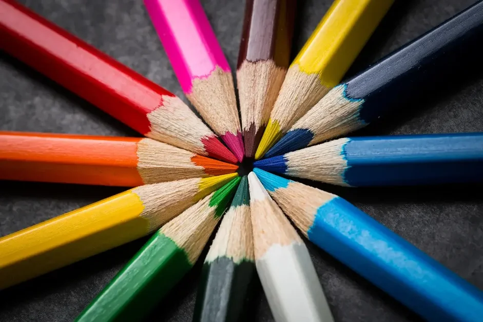 A variety of crayons in different colors
