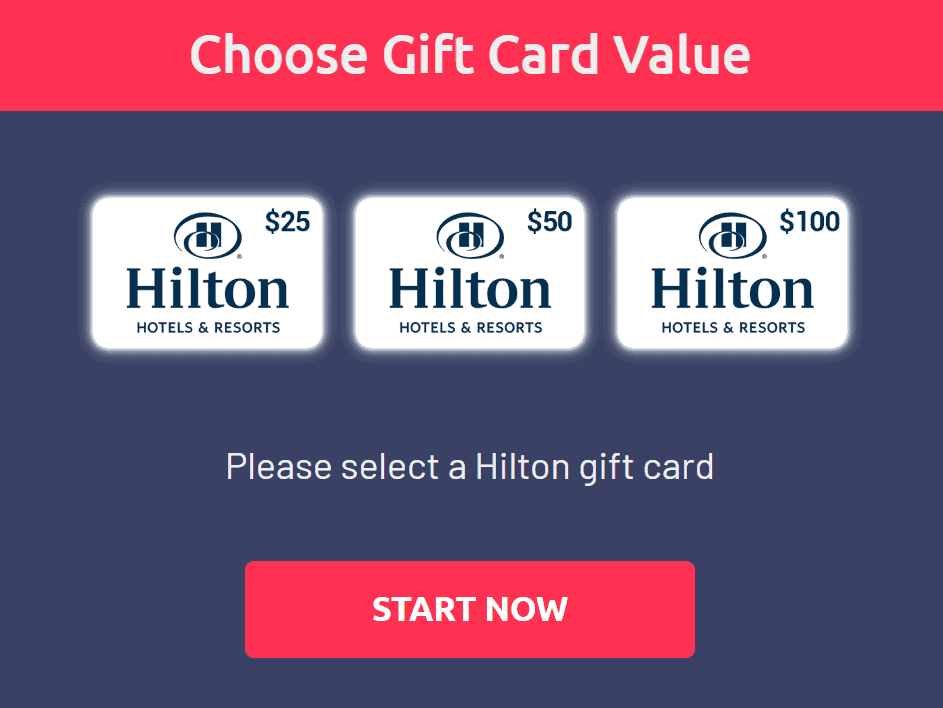 HIlton Gift Card Free HIlton Promo Code