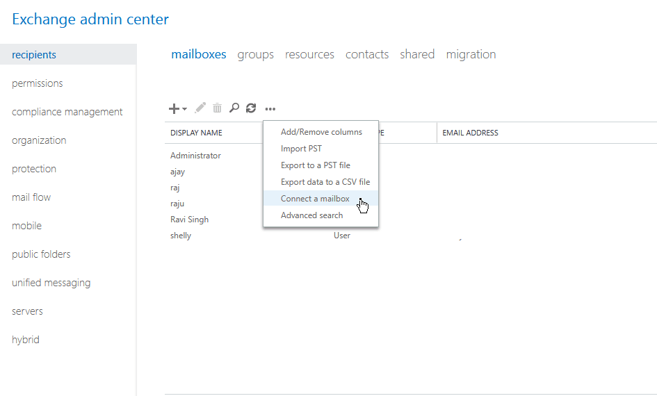 6. recover deleted mailbox