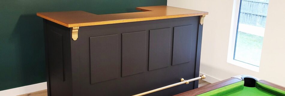 Our Shakespeare bar with a gold foot rail