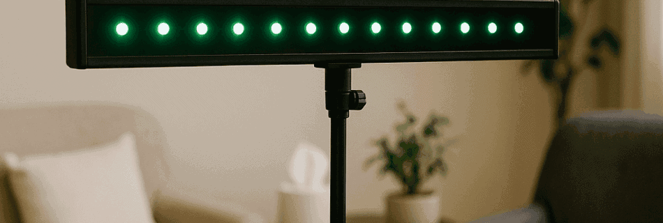 LED light therapy panel for skin health and rejuvenation at Skye Ross Therapy.
