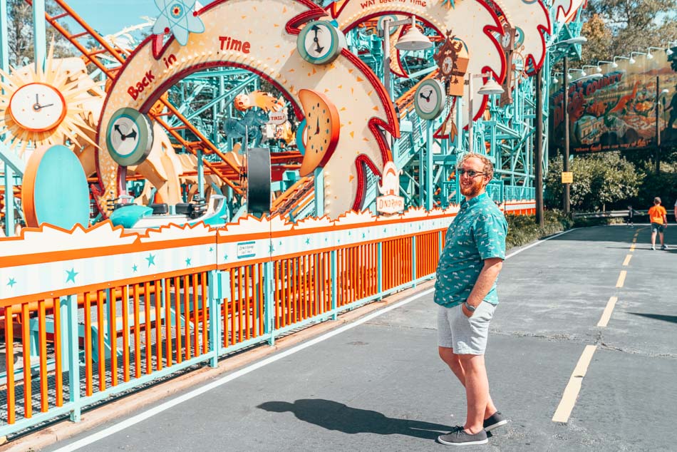 Jeremy wearing the Allbirds Tree Skippers at Disney World.