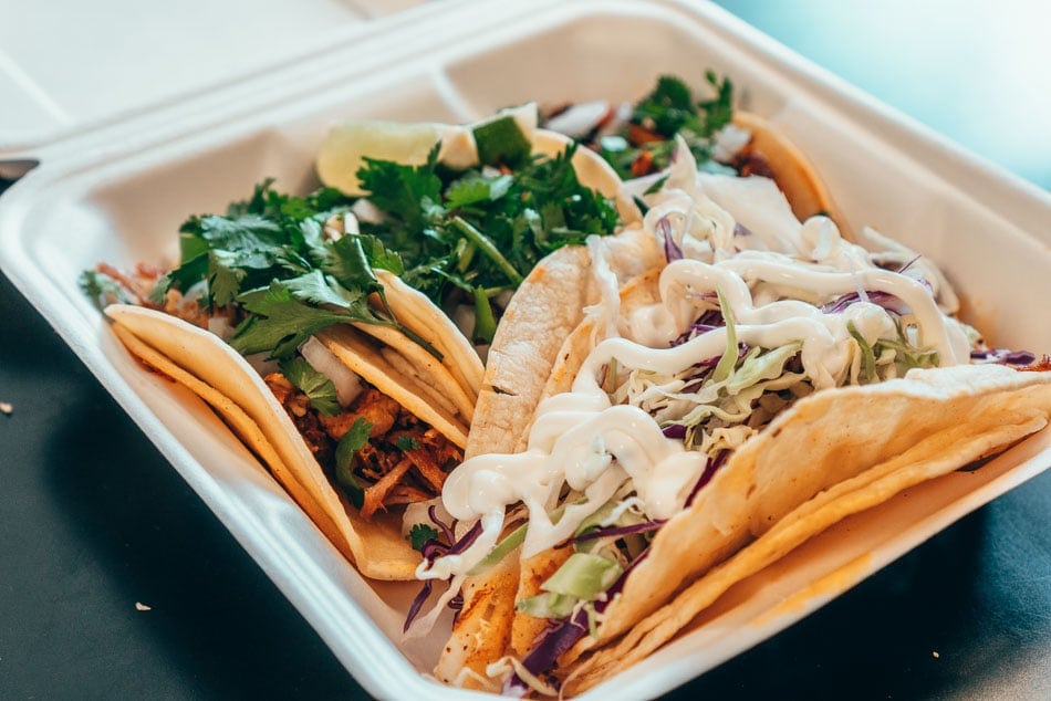 Delicious tacos from the Cayucos Gas Mini Mart in Cayucos, California on the Central Coast