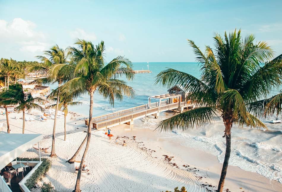 Private beach in Key West, Florida