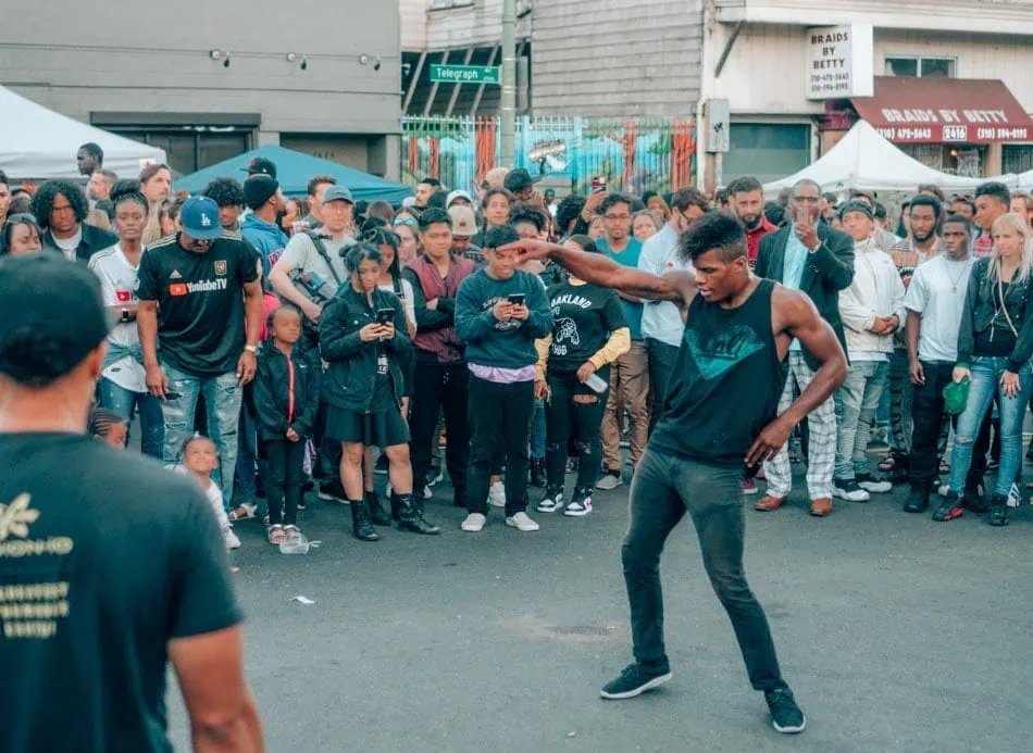 Street dancers at Oakland's First Fridays.
