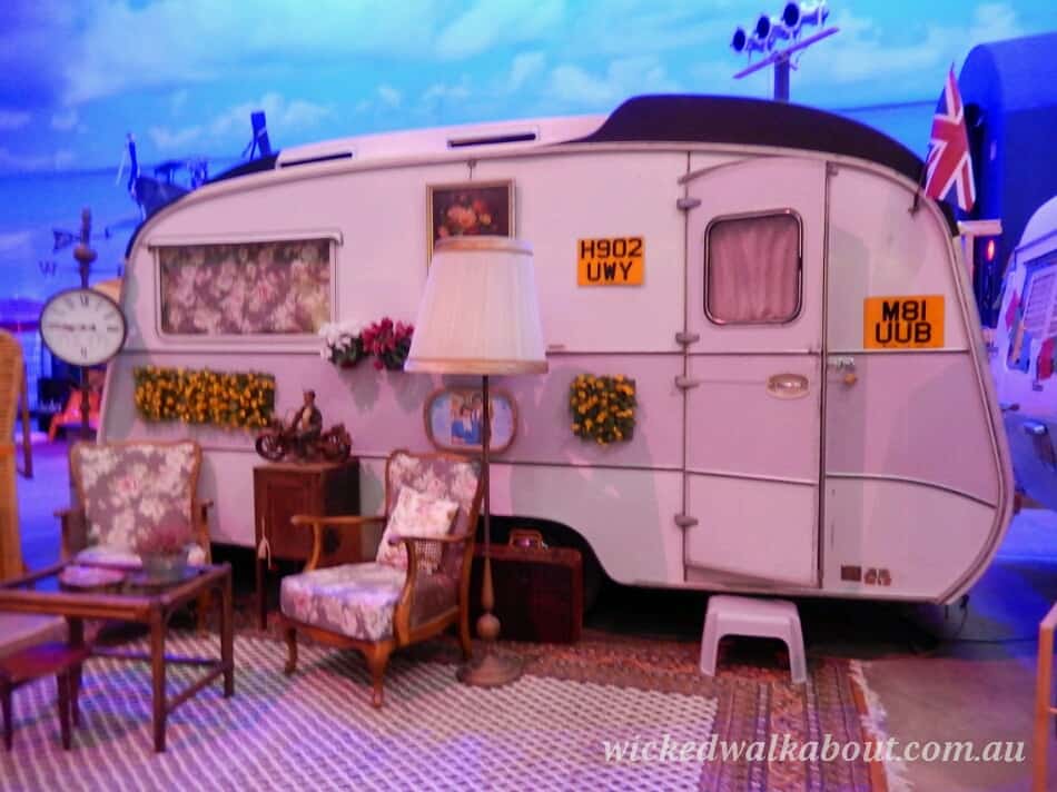 Base camp hostel in Germany, a unique and cool place to stay. A caravan decorated for the British guests!