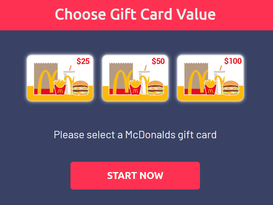 McDonalds Gift Card