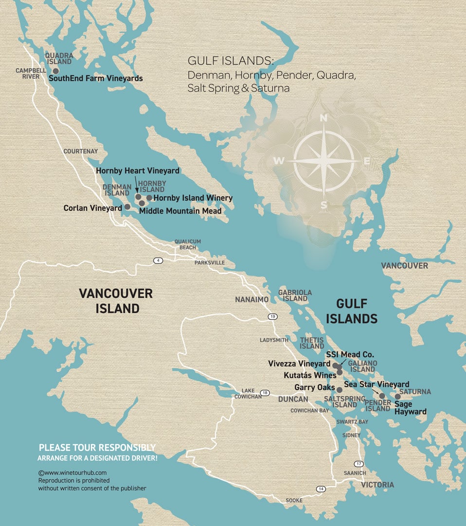 gulf Islands winery map
