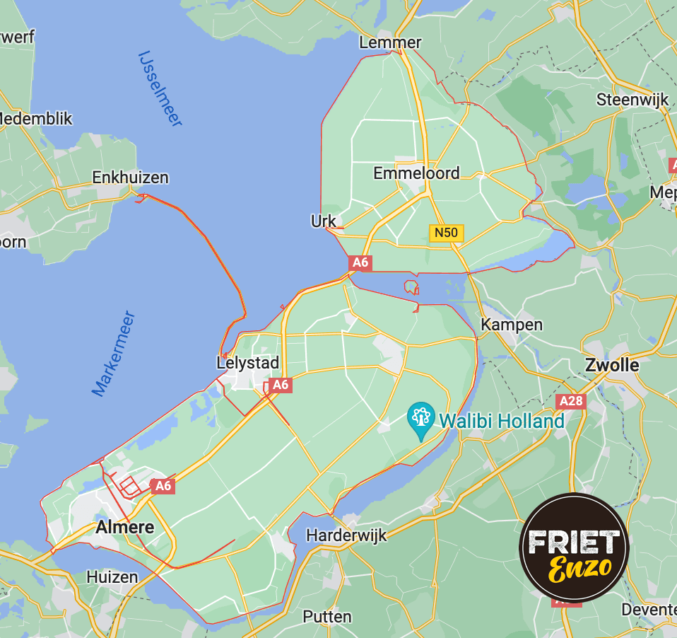 kaart frietwagen flevoland