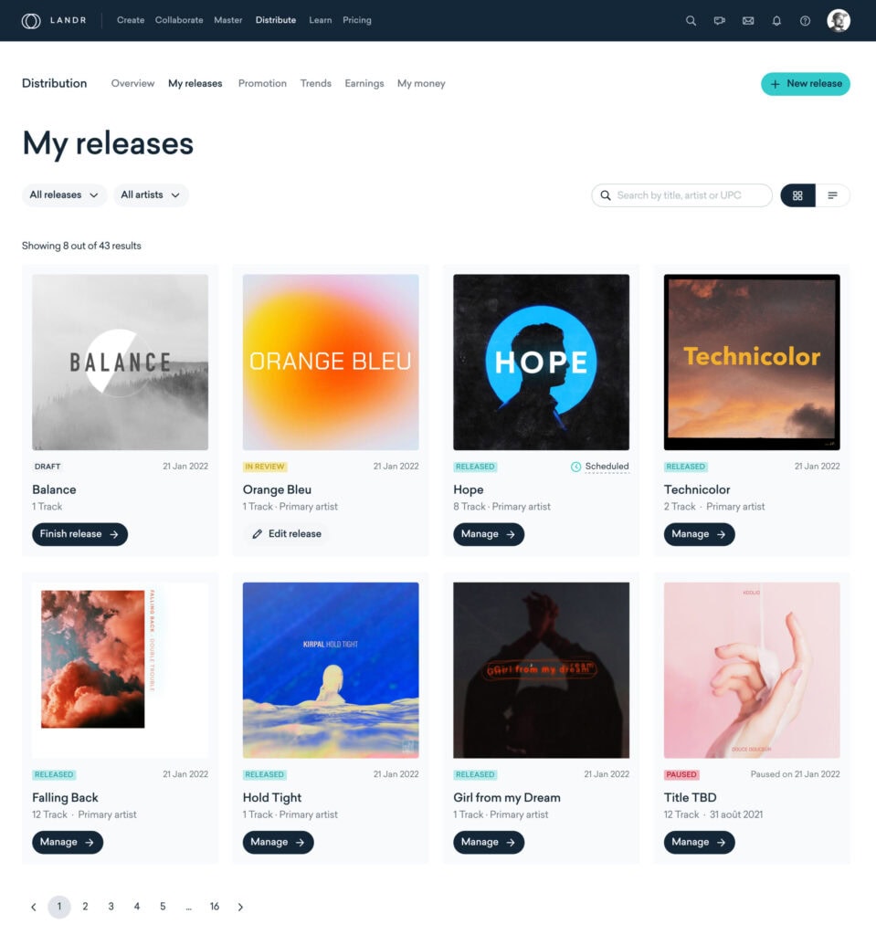 My Releases on LANDR