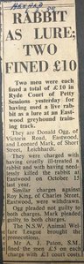 News article on rabbit lure prosecution