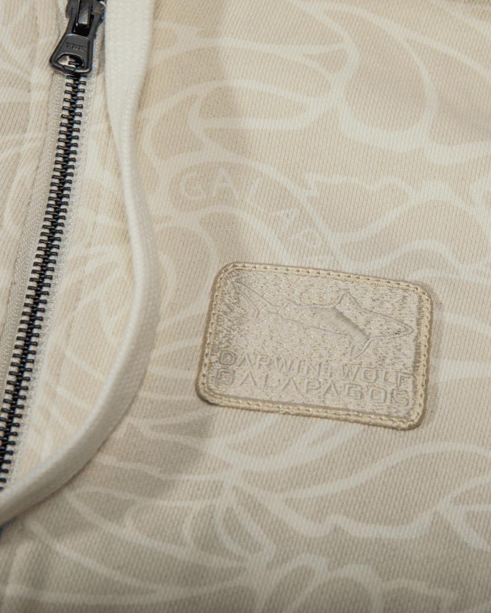 SUDADERA CON CAPUCHA OLAS Y TIBURONES NACAR
