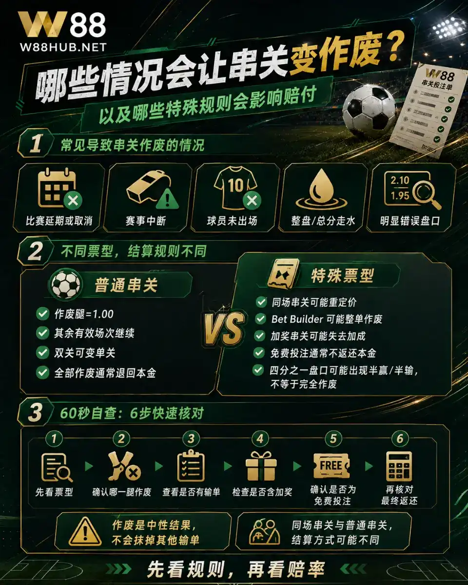 串关一场作废怎么算与赔率1.00重算实例