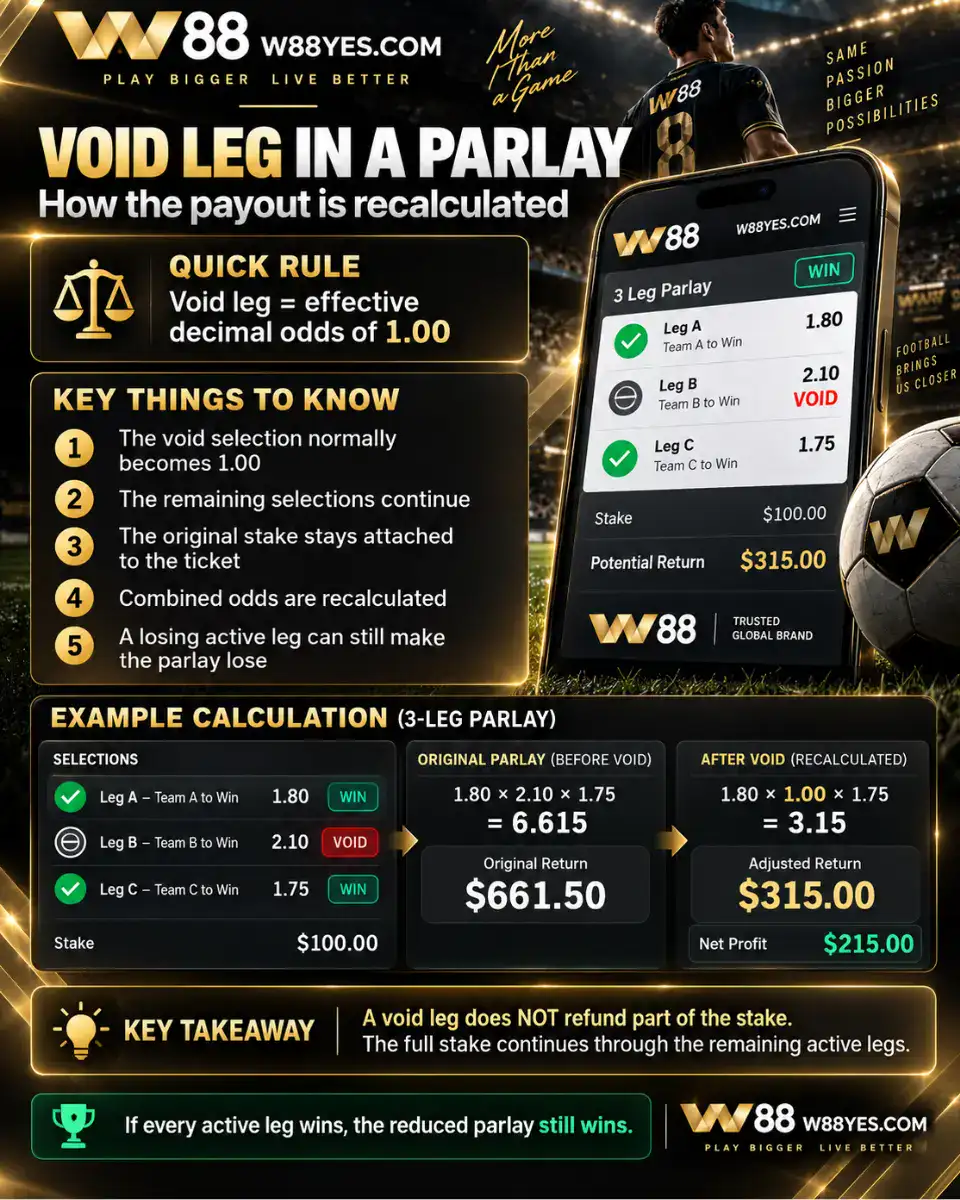 Standard parlay and same game parlay void settlement comparison