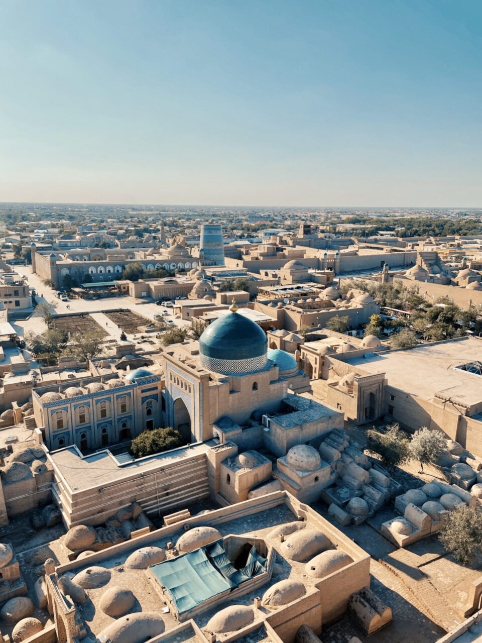 panoramic view of khiva uzbekistan