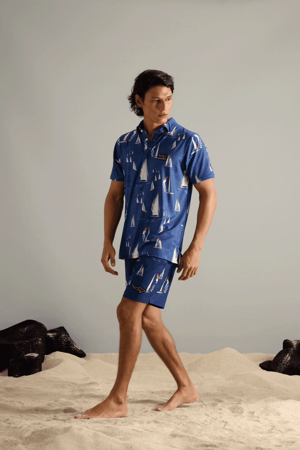 POLO MOSAICO VELEROS AZUL